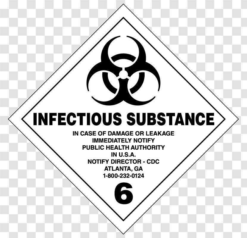 Dangerous Goods Chemical Substance Label HAZMAT Class 6 Toxic And Infectious Substances Transport - Area Transparent PNG