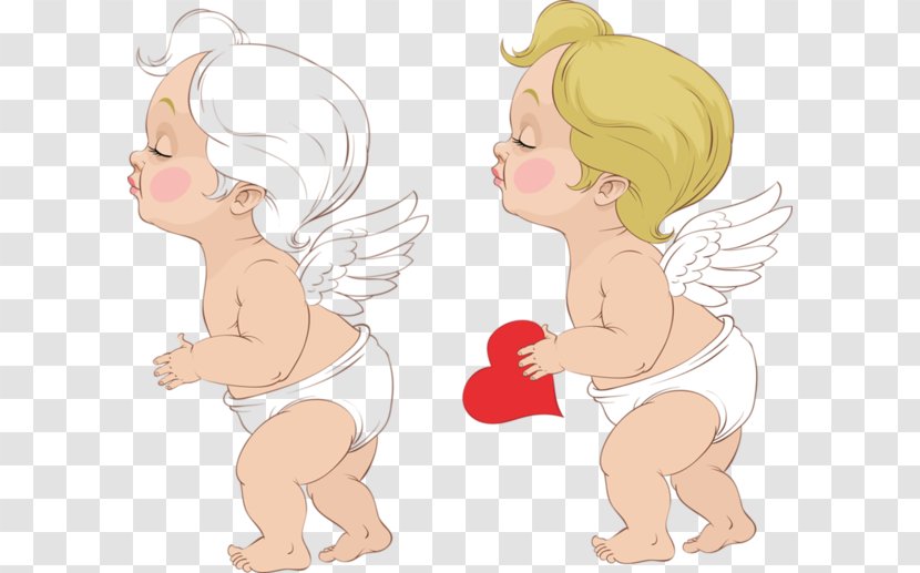 Angel Painting Clip Art - Frame - White Hair Yellow Wings Cupid Love Decoration Transparent PNG