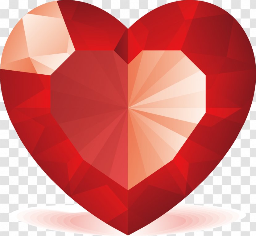 Heart Gemstone Symbol Emoticon Valentines Day - Emoji - Red Heart-shaped Diamonds Transparent PNG