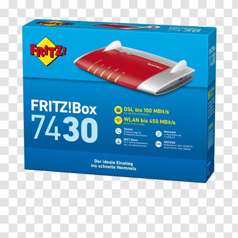AVM Fritz!Box 7490 GmbH VDSL - Carton - Thermostat Transparent PNG