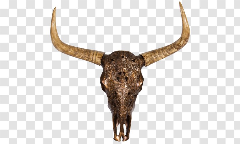 Cattle Bronze Sculpture Skull Metal - Buffalo Transparent PNG