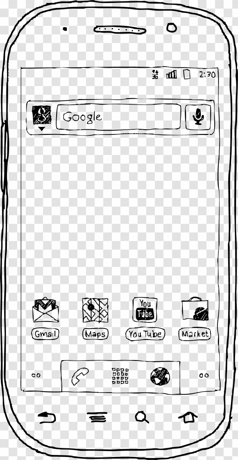 Smartphone Drawing - Frame - Used Google Transparent PNG