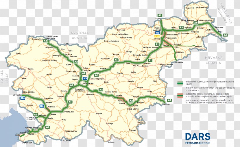 Slovenia Slowenisches Fremdenverkehrsamt Toll Road Map - Area Transparent PNG