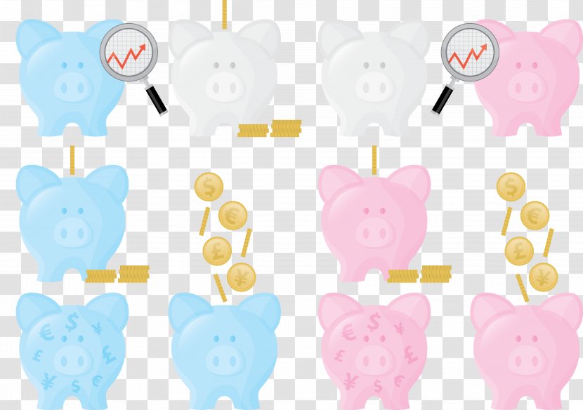 Piggy Bank Money - Watercolor - Color Transparent PNG