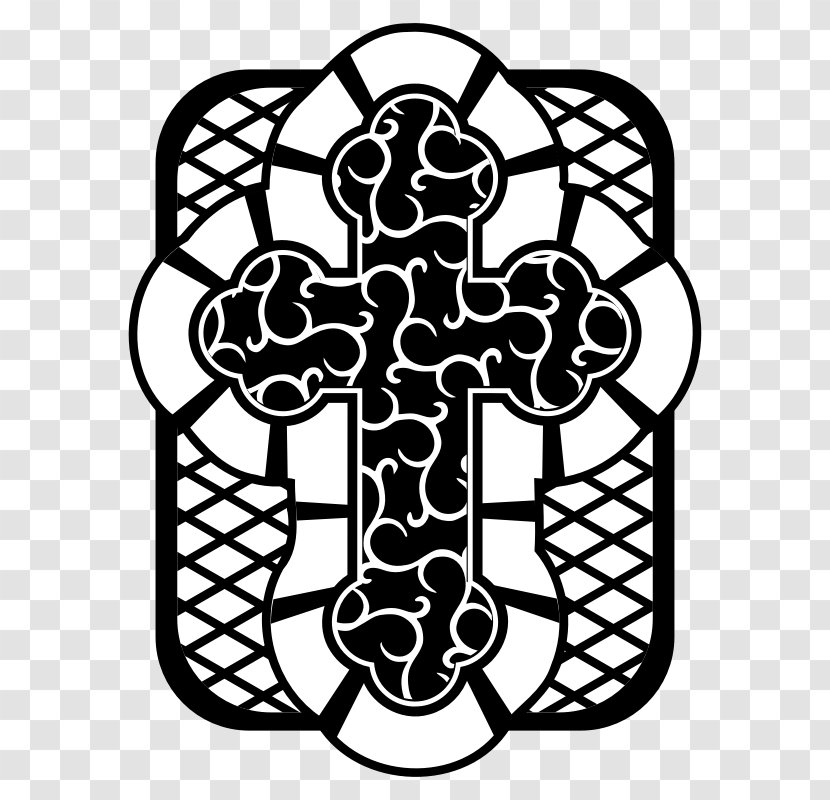 Celtic Cross Christian Clip Art - Monochrome - Religion Images Transparent PNG