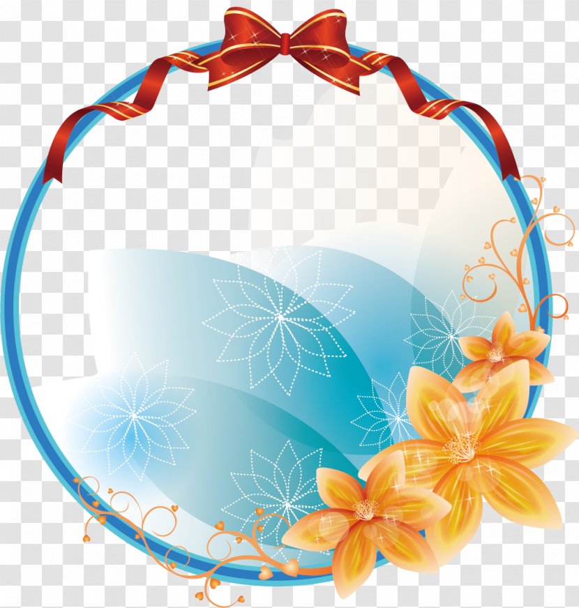 Flower Euclidean Vector Garland Floral Design - Islam - Circular Pattern Blue Gradient Background Transparent PNG