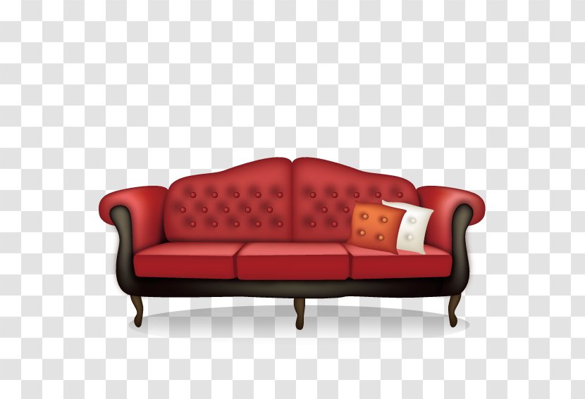 Couch Living Room Table Loveseat Red - Furniture - Elongated Queen Sofa Transparent PNG