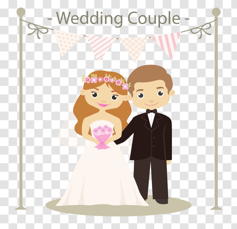 Wedding Invitation Cartoon Clip Art - Flower - Vector A Couple Transparent PNG