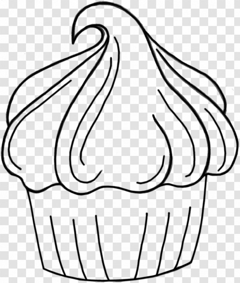 Cupcake Line Art Black And White Drawing Clip Transparent PNG