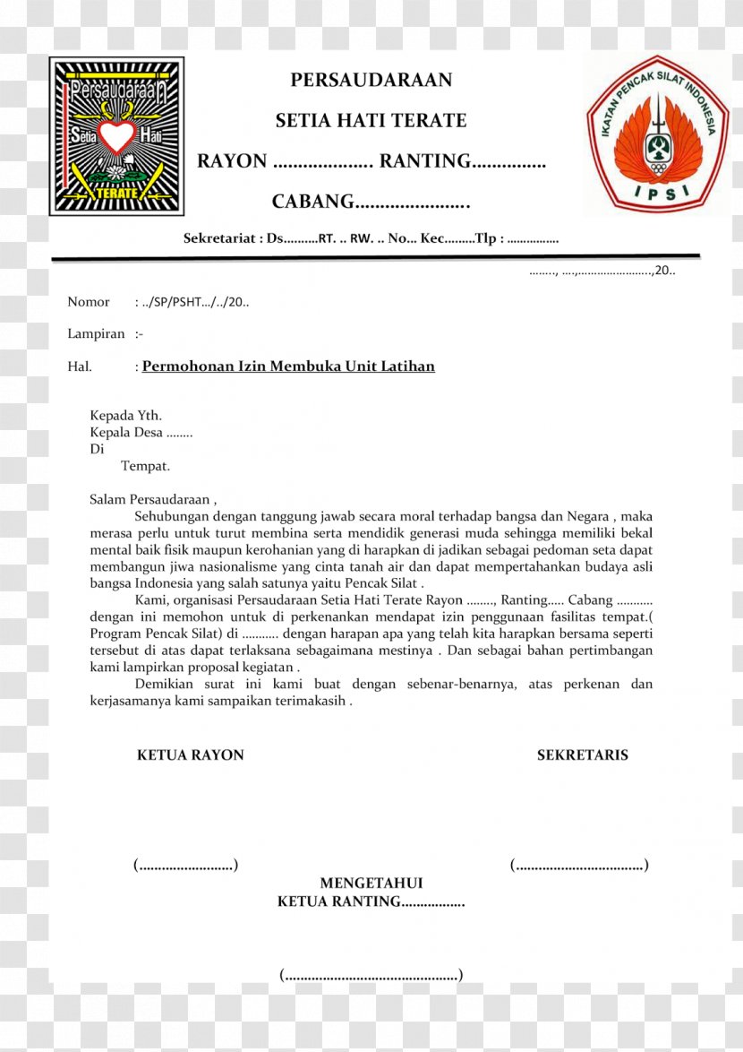 Letter Indonesian Language Surat Document Wedding Invitation - Psht Transparent PNG