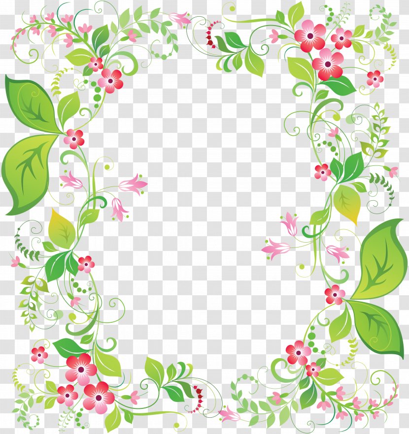 Picture Frames Flower Clip Art - Green - Frame Transparent PNG