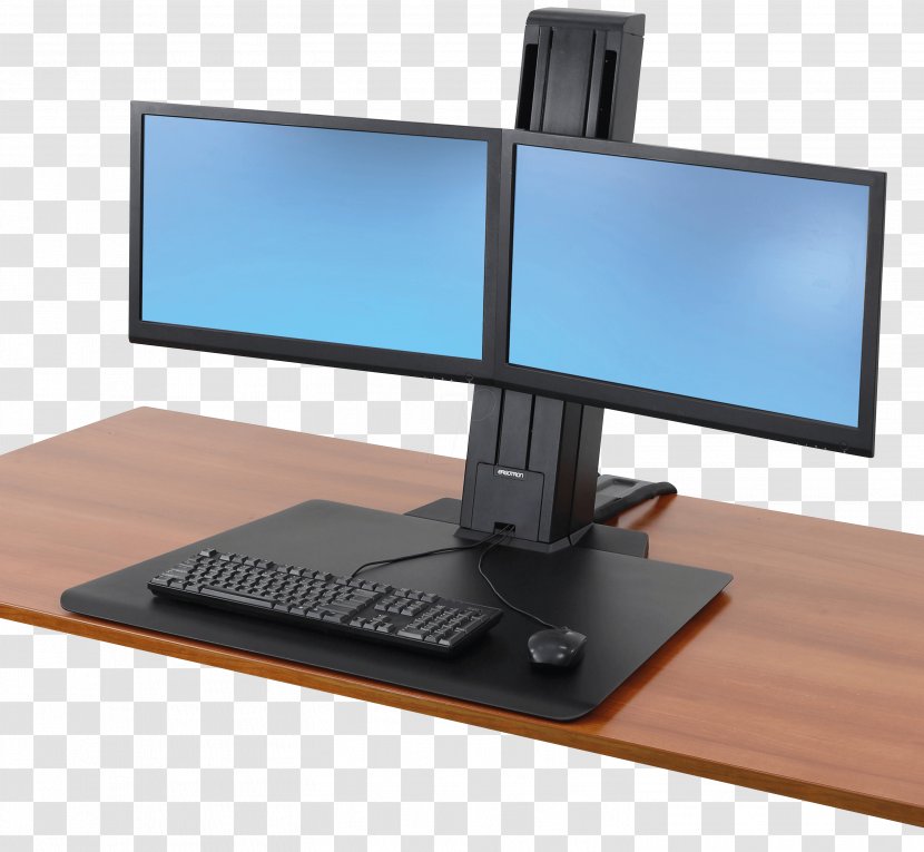Sit-stand Desk Computer Monitors Standing Workstation - Electronics Accessory Transparent PNG