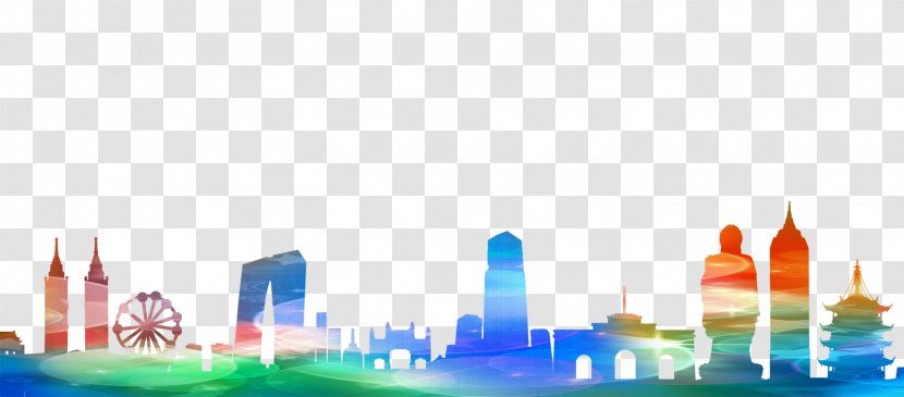 Silhouette Skyline - Daytime - Colored Silhouettes Of Buildings Transparent PNG