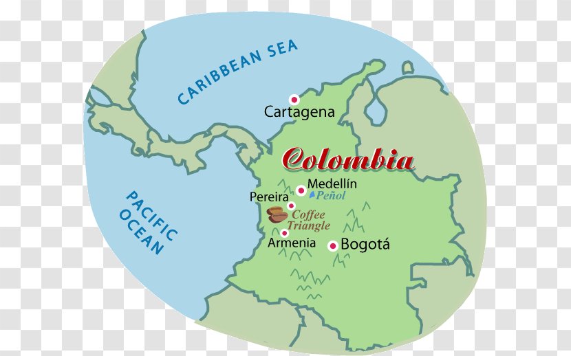 Colombia On Tour Colombian Coffee Growing Axis Map Guatapé - Guatape Transparent PNG