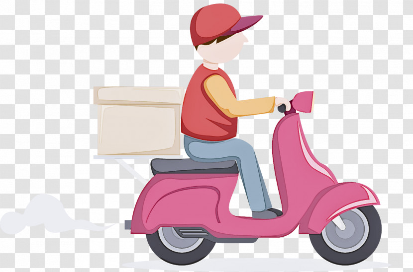 Pink Scooter Riding Toy Vehicle Transport Transparent PNG
