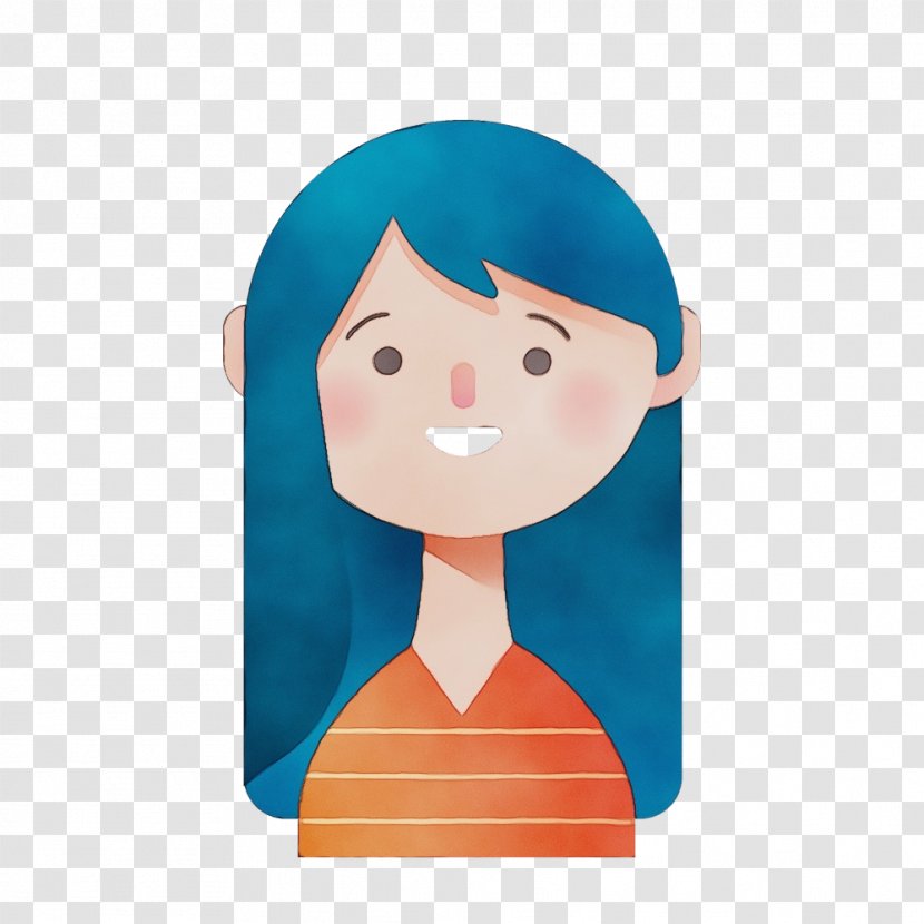 Cartoon Turquoise Teal Smile - Paint Transparent PNG