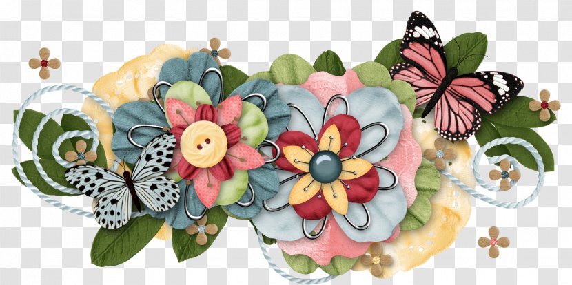 Flower Floral Design Scrapbooking Butterfly - Handmade Transparent PNG