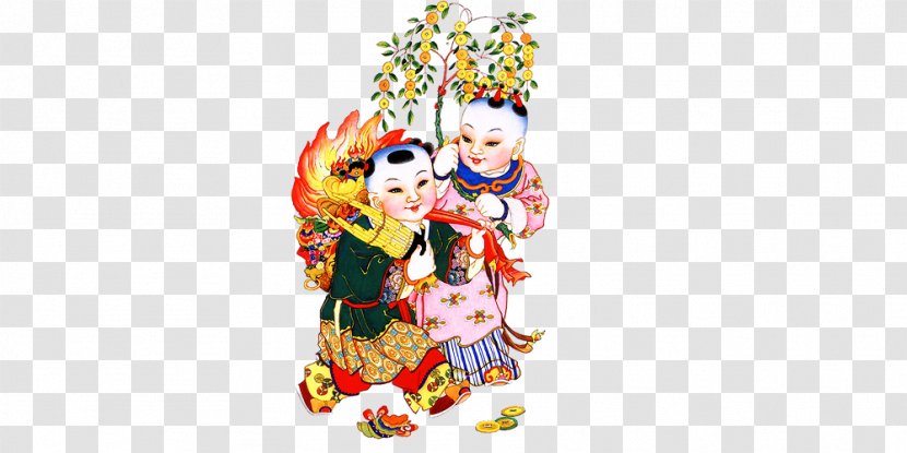 China New Year Picture Chinese U6768u67f3u9752u5e74u753b Budaya Tionghoa - Taoism - Doll A Transparent PNG