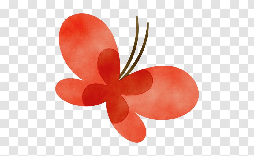 Red Petal Plant Clip Art Butterfly Transparent PNG