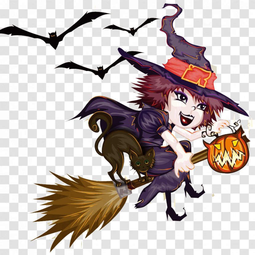 Great Pumpkin Poster Halloween - Flower - Little Witch Vector Material Transparent PNG