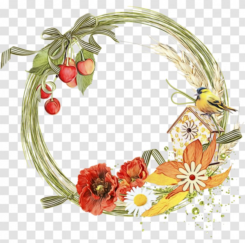 Watercolor Wreath Background - Plant - Fashion Accessory Flower Transparent PNG