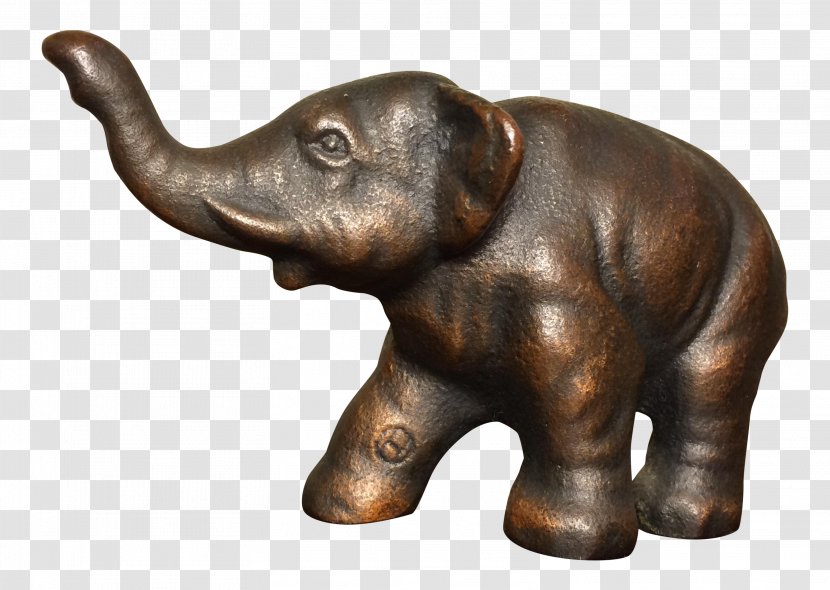 Indian Elephant African Bronze Statue - Golden Transparent PNG