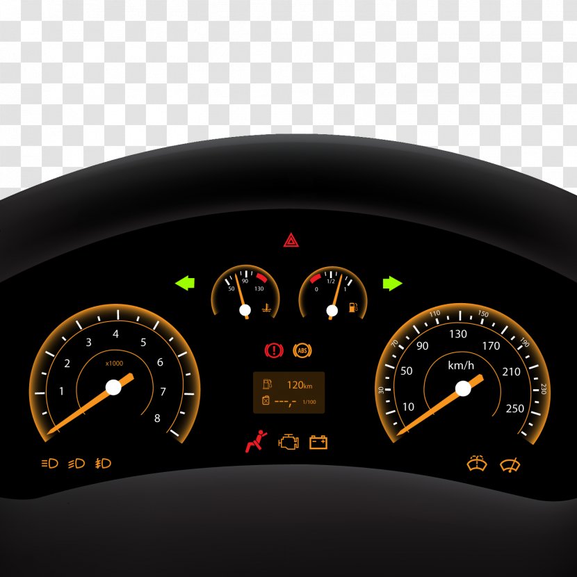 Car Dashboard - Speedometer - Vector Interior Transparent PNG