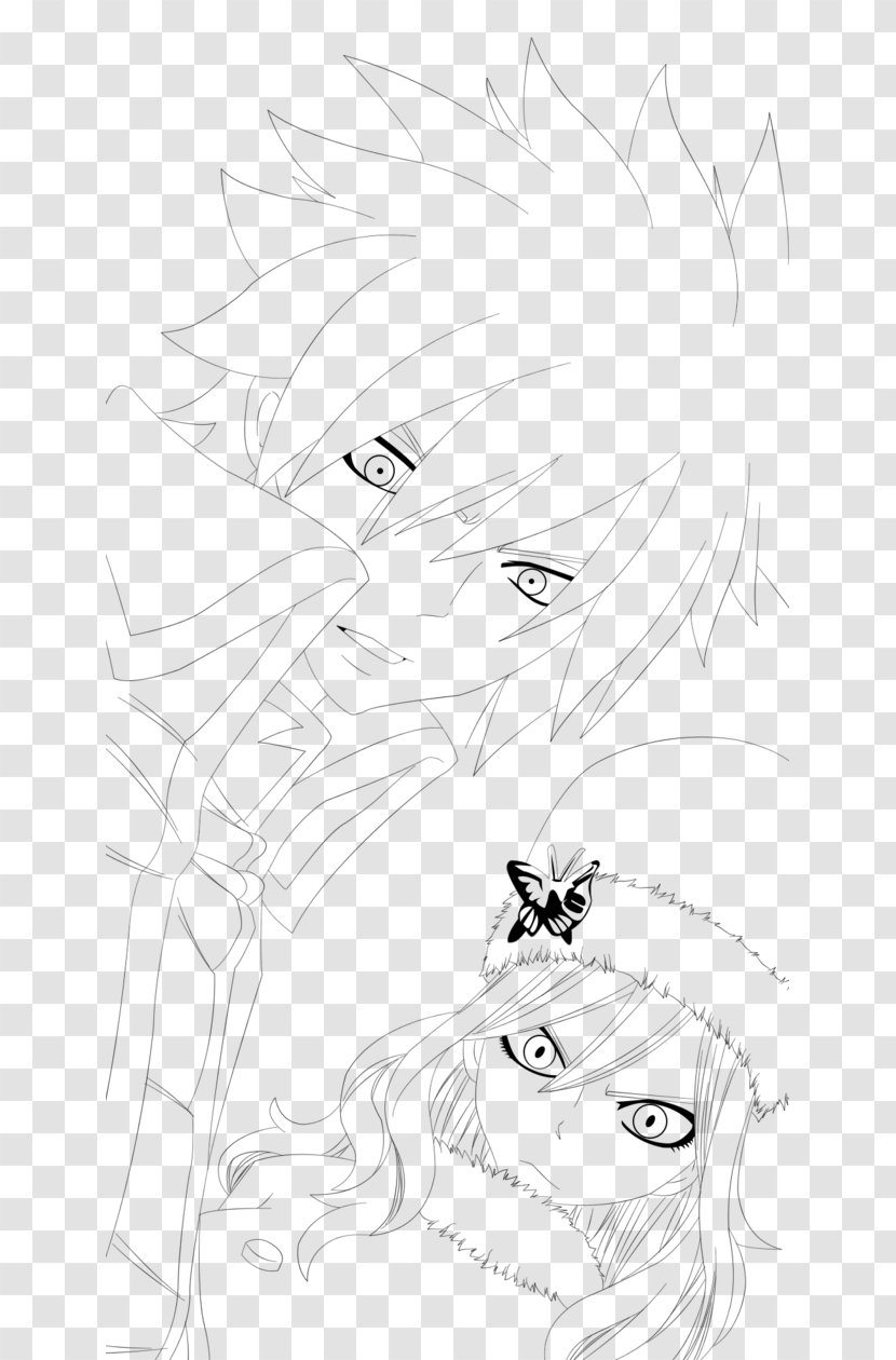 Drawing Line Art Monochrome Sketch - Silhouette - Fairy Tail Transparent PNG