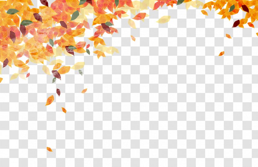 Autumn Leaf Color Clip Art - Golden Leaves Falling Background Transparent PNG