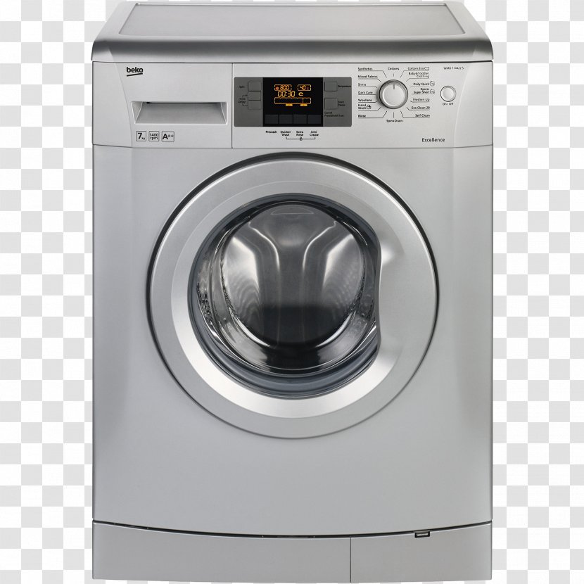 Washing Machines Laundry Clothes Dryer Beko Home Appliance - Silver Grey Machine Transparent PNG