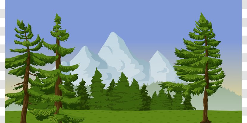 Pine Mountain Tree Clip Art - Landscape - Nature Scene Cliparts Transparent PNG