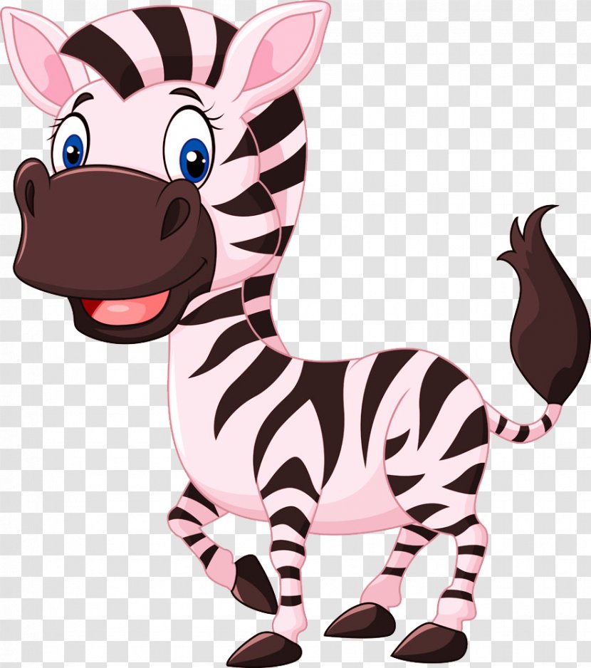 Zebra Cartoon Clip Art - Illustrator - Pink Transparent PNG