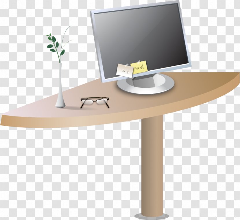 Table Desk Computer Vector Graphics Download - Monitor Accessory - Furniture Design Transparent PNG