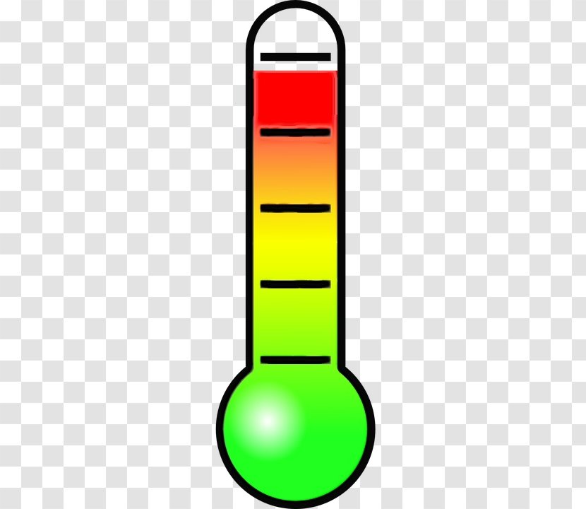 Watercolor Cartoon - Yellow - Medical Thermometers Transparent PNG
