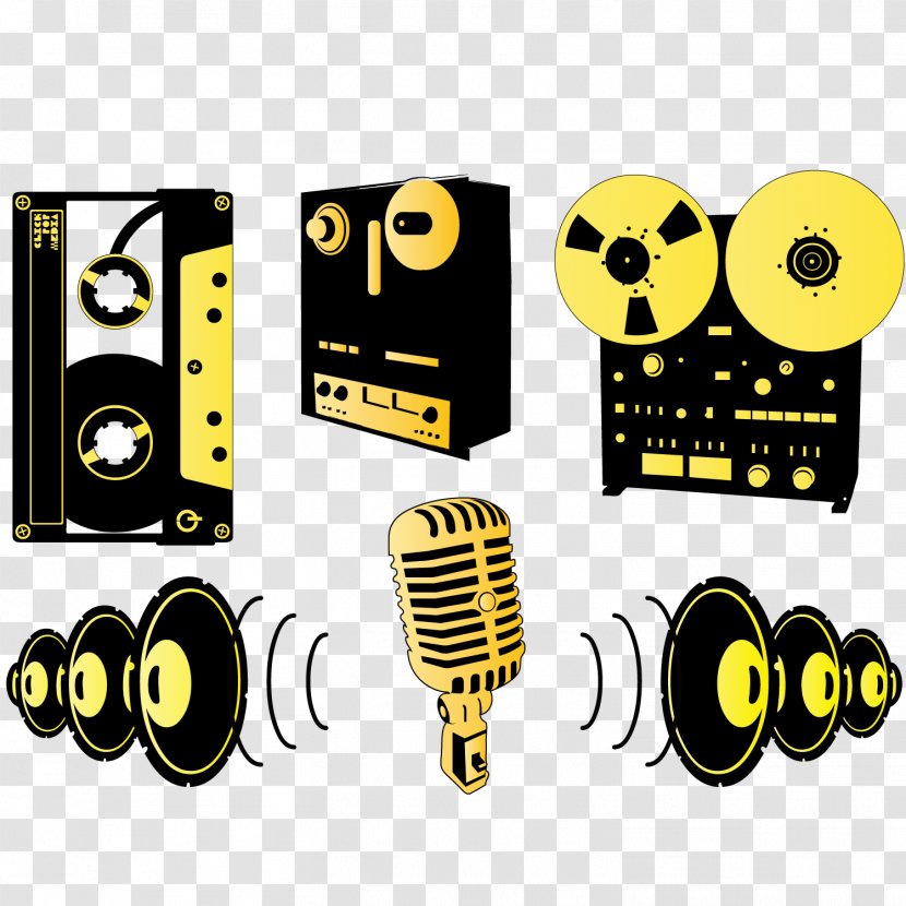 Microphone Sound Recording And Reproduction Studio Clip Art - Heart - Vintage Old Musical Elements Transparent PNG