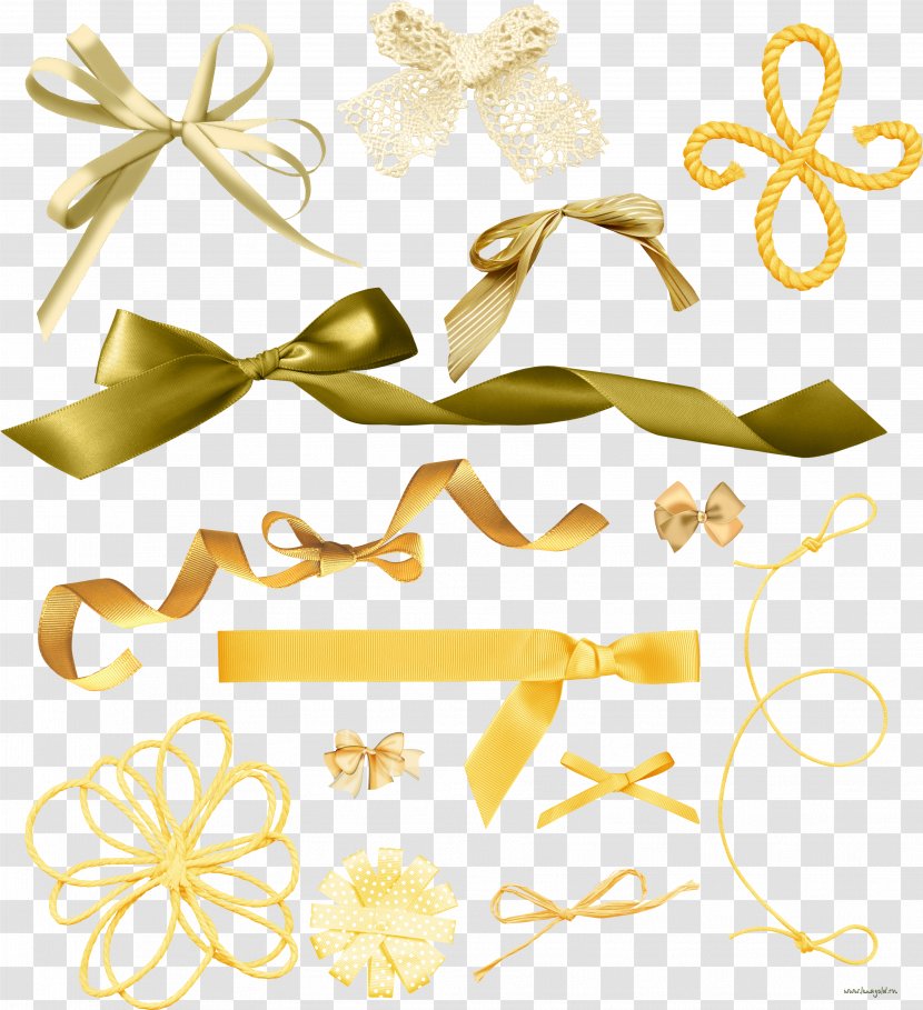 Ribbon Gift Yellow Clip Art - Bowknot Transparent PNG