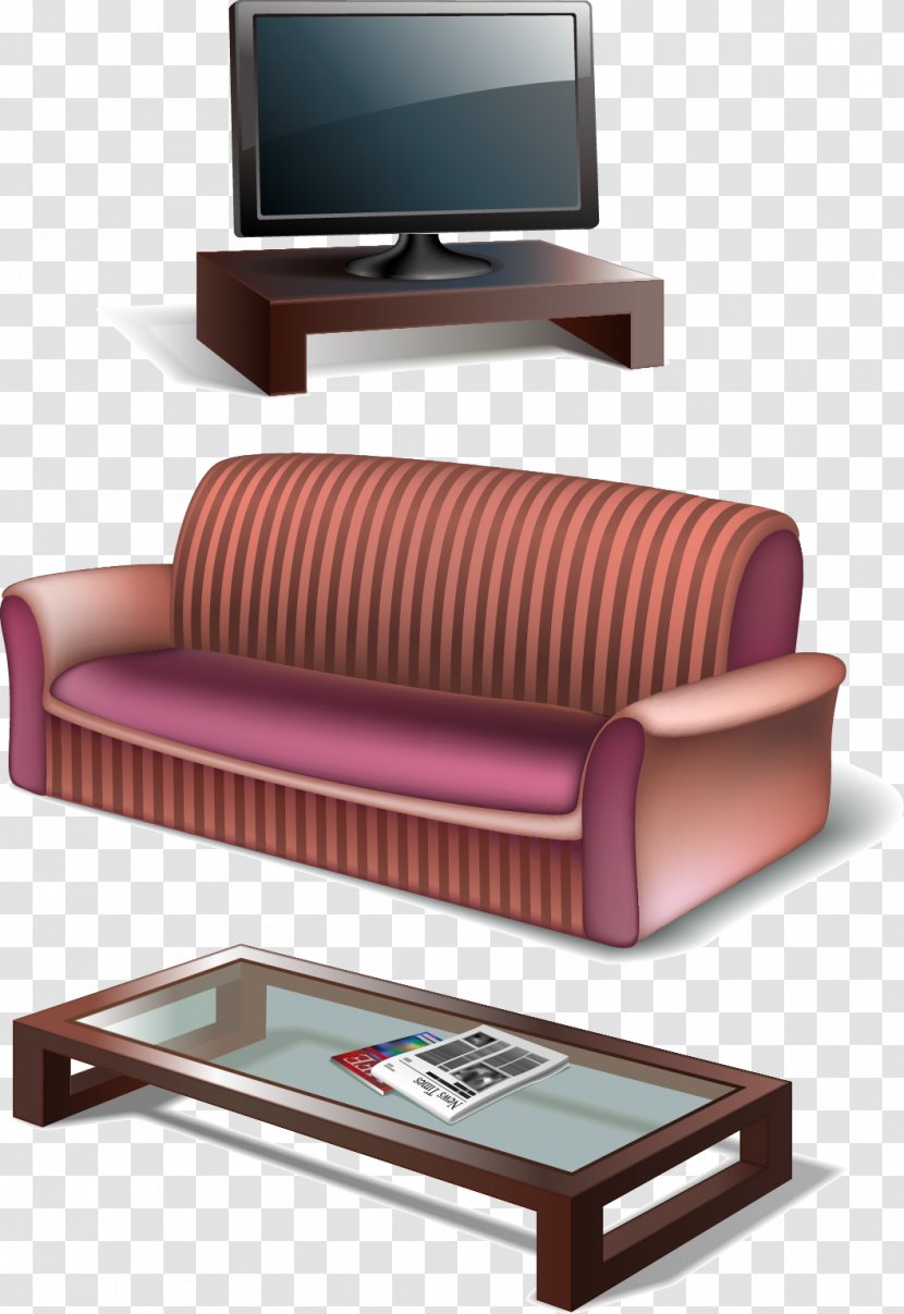 Nightstand Bedroom Furniture Living Room - Sofa Bed - Vector TV Transparent PNG