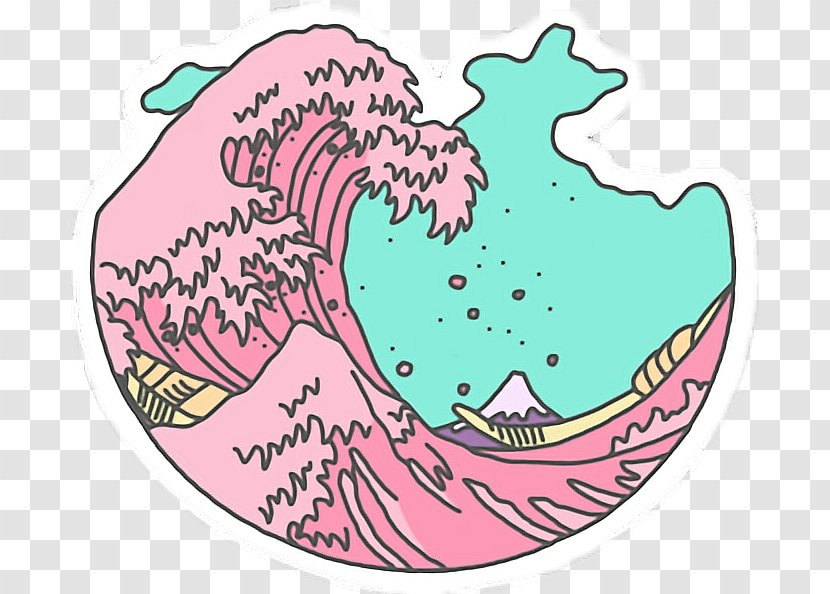 The Great Wave Off Kanagawa Japan T-shirt Pastel Clip Art - Watercolor Transparent PNG