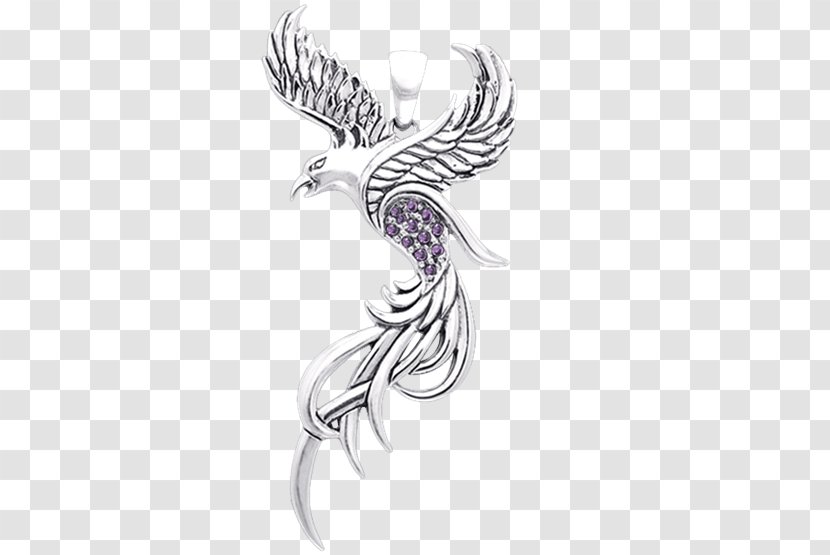 Phoenix Charms & Pendants Necklace Gold Tattoo - Bird Of Prey - Flying Transparent PNG