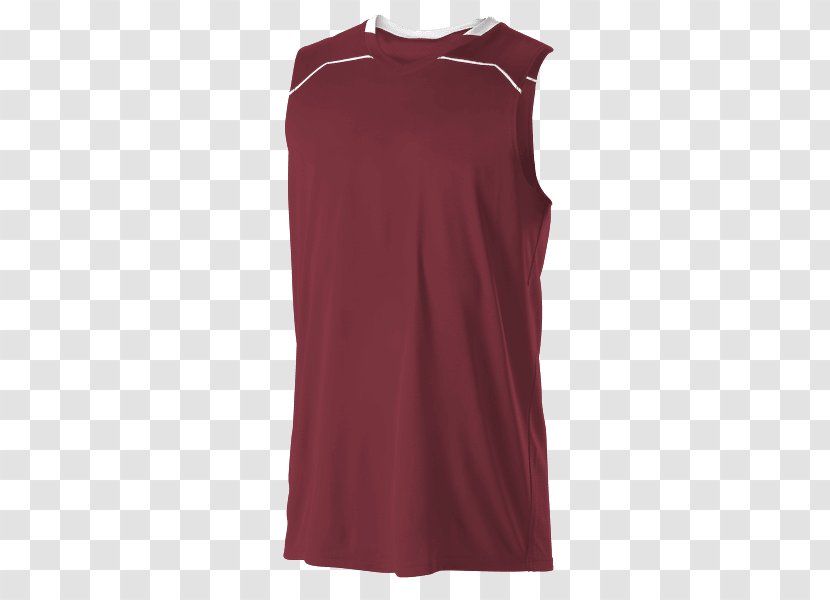 Gilets Sleeveless Shirt Shoulder - Maroon - Basketball Uniform Transparent PNG