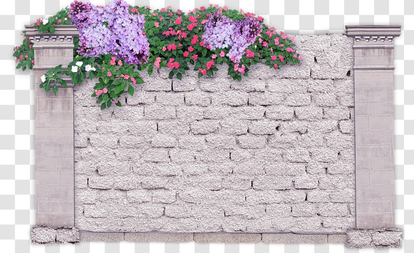 Garden Flower - Brickwork - Wall Transparent PNG