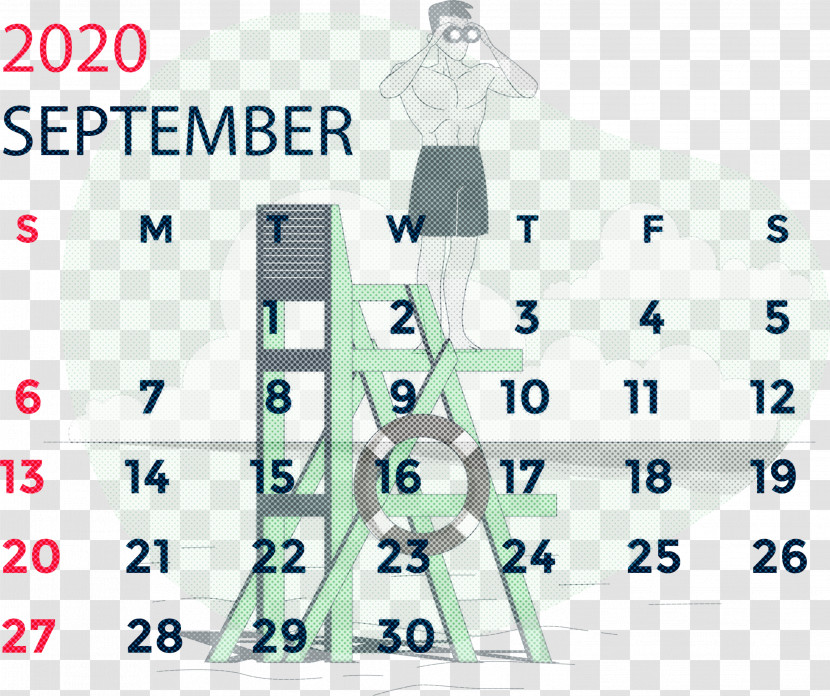 September 2020 Calendar September 2020 Printable Calendar Transparent PNG