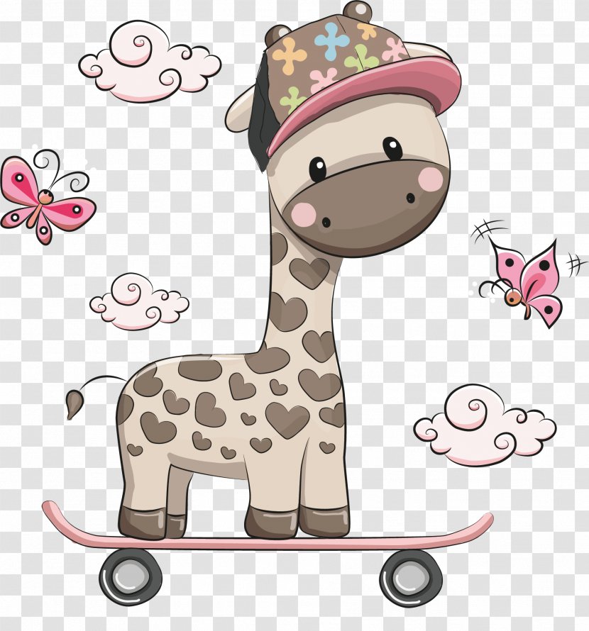 Giraffe Cartoon Illustration - Giraffidae - Vector Transparent PNG