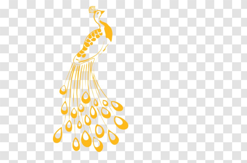 Peafowl Feather Euclidean Vector Clip Art - Yellow - Simple Peacock Decoration Pattern Transparent PNG