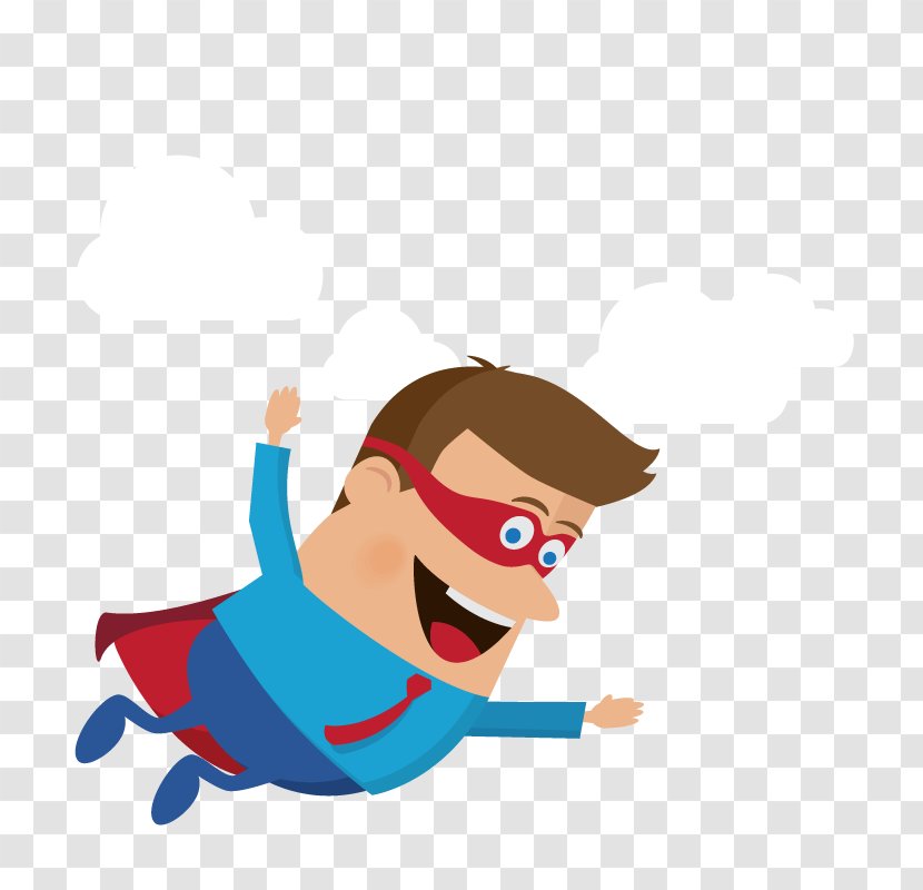 Superman Superhero - Red - Vector Cute Little Transparent PNG