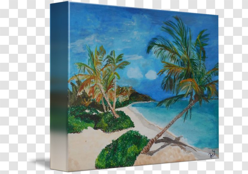 Watercolor Painting Caribbean Acrylic Paint - Landscape - Beach Tropical Transparent PNG