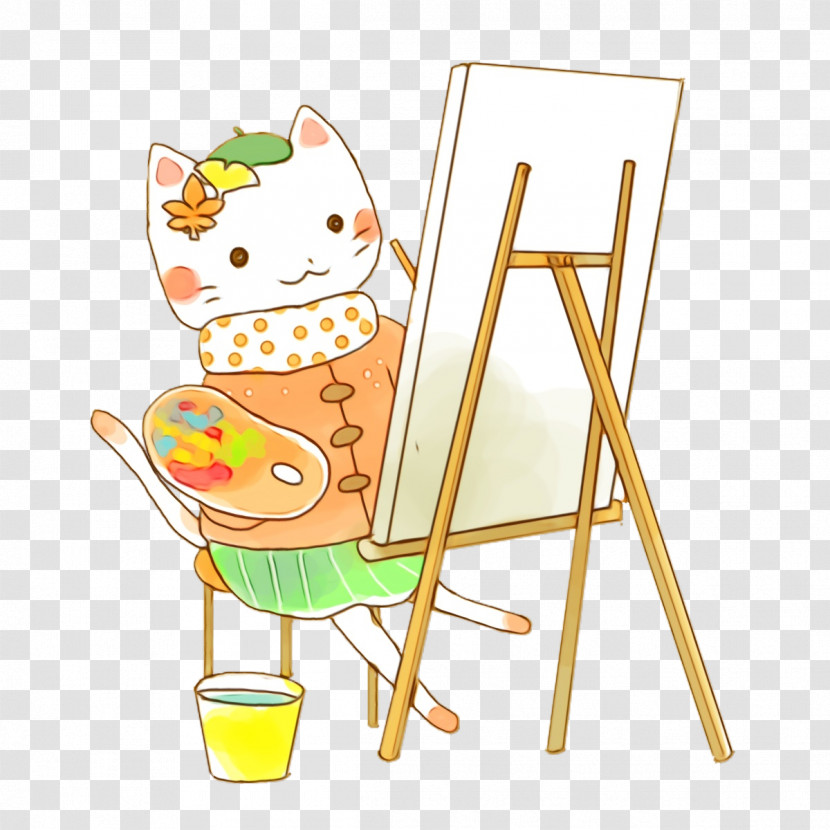 Cartoon Chair Easel Table Biology Transparent PNG