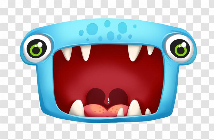 Mouth Cartoon Illustration - Flower - Blue Monster Transparent PNG