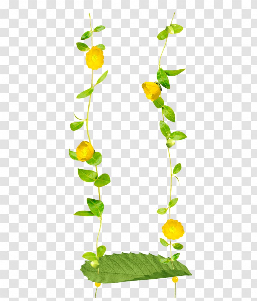 Clip Art - Floral Design - Yellow Leaves Swings Transparent PNG