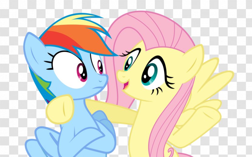Rainbow Dash Fluttershy Rarity Pony Applejack - Cartoon - Shy Kiss Transparent PNG